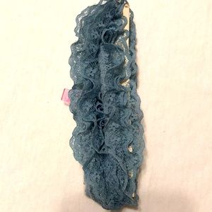 Vintage periwinkle ruffled lace 4 yards X 7/8 inch. Hand Crafted $8.